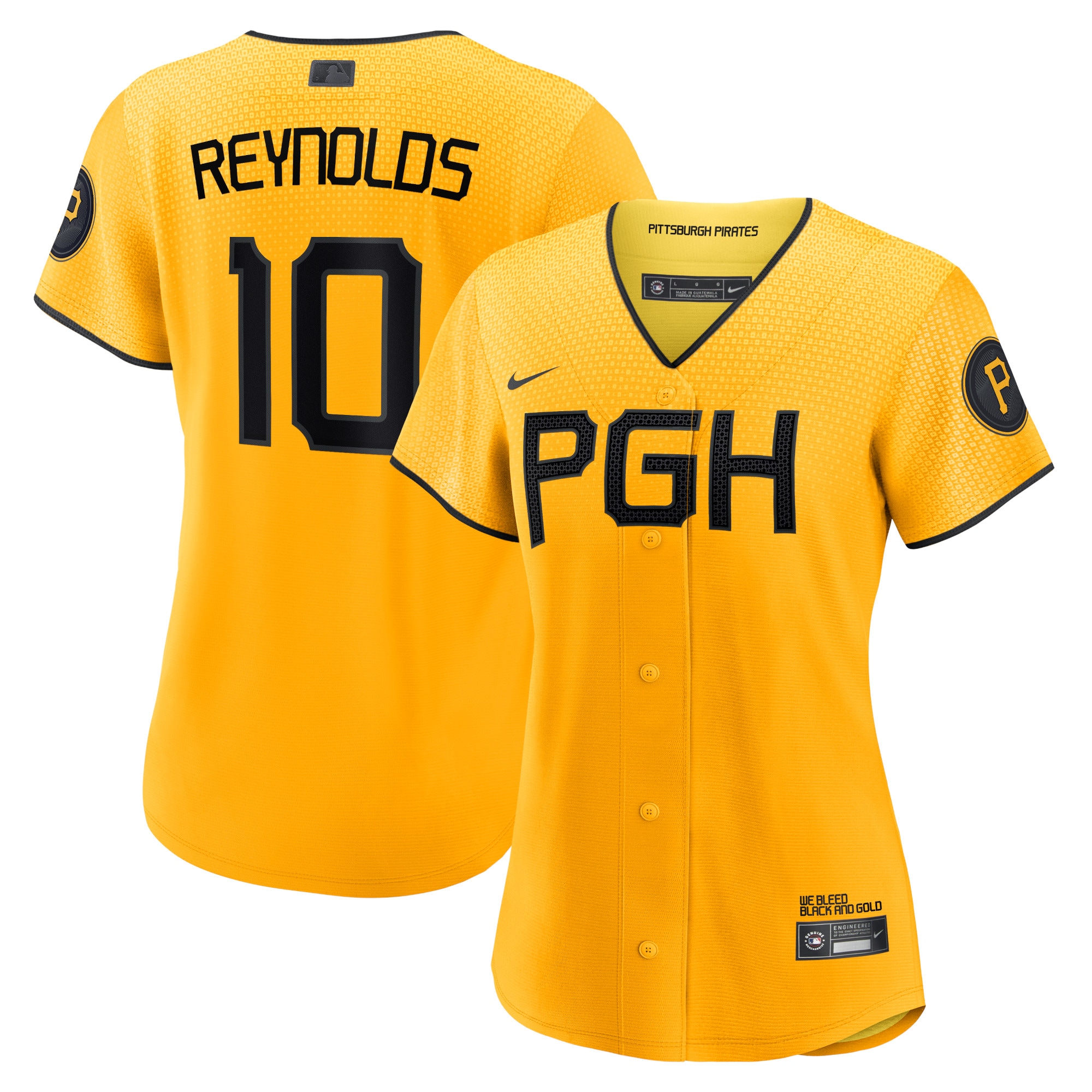 Pittsburgh Pirates Bryan Reynolds Gold City Connect Player MLB Jersey Women's