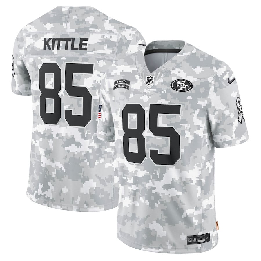George Kittle 85 San Francisco 49ers 2024 Salute to Service Limited Arctic Camo NFL Jersey Men's