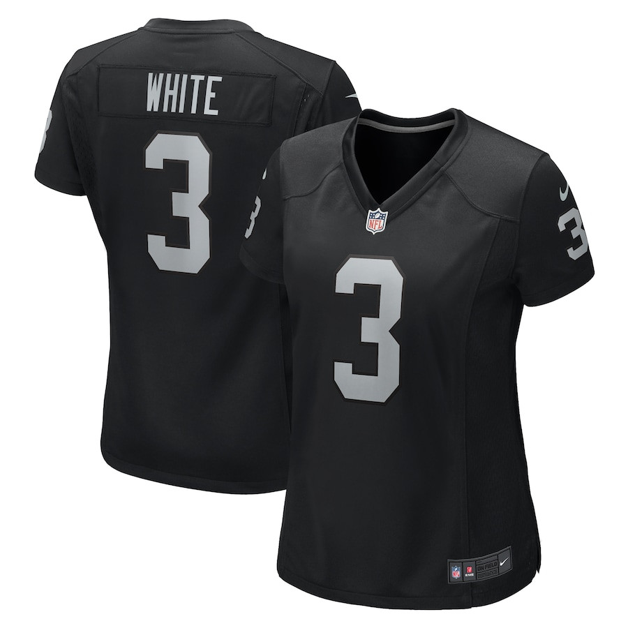Zamir White 3 Las Vegas Raiders Team Game Black NFL Jersey Women's