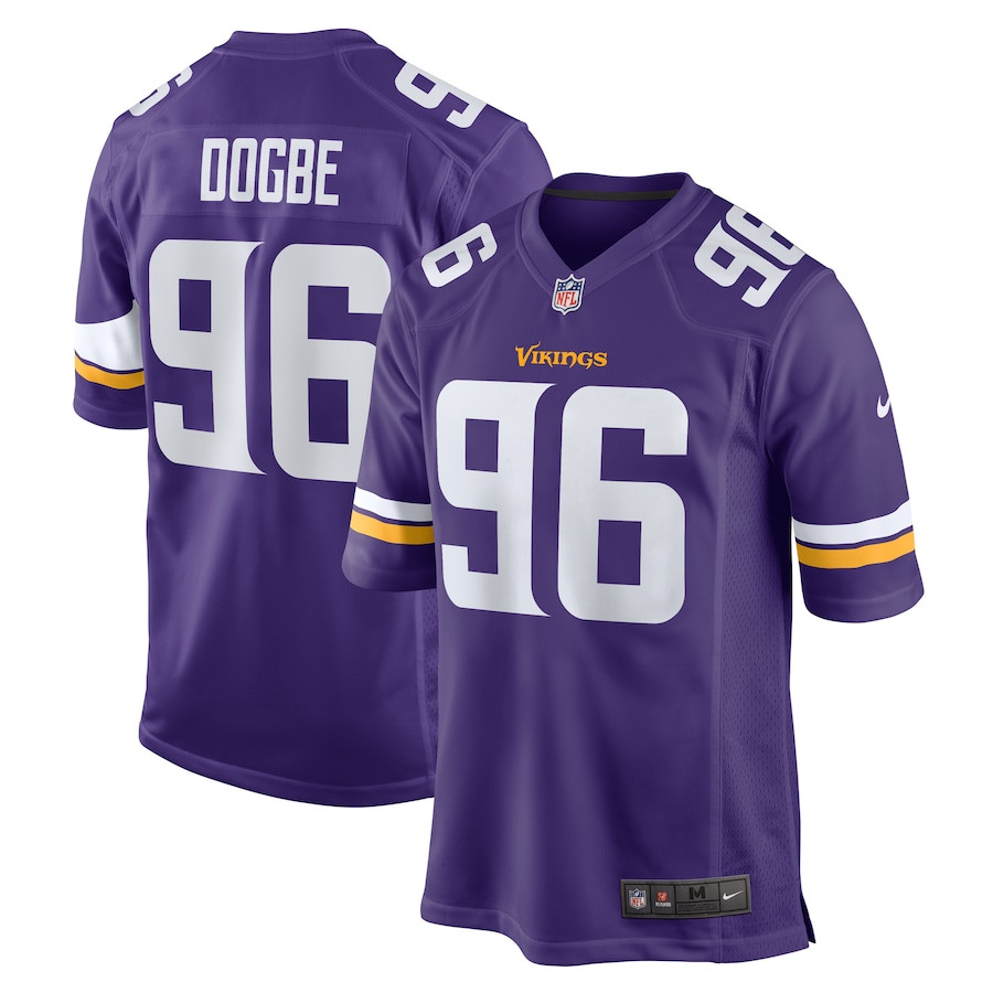 Michael Dogbe 96 Minnesota Vikings Team Game Purple NFL Jersey Men's