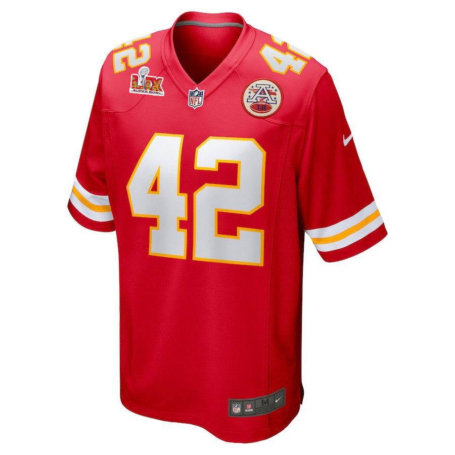 Carson Steele #42 Kansas City Chiefs Super Bowl LIX Red NFL Jersey Youth