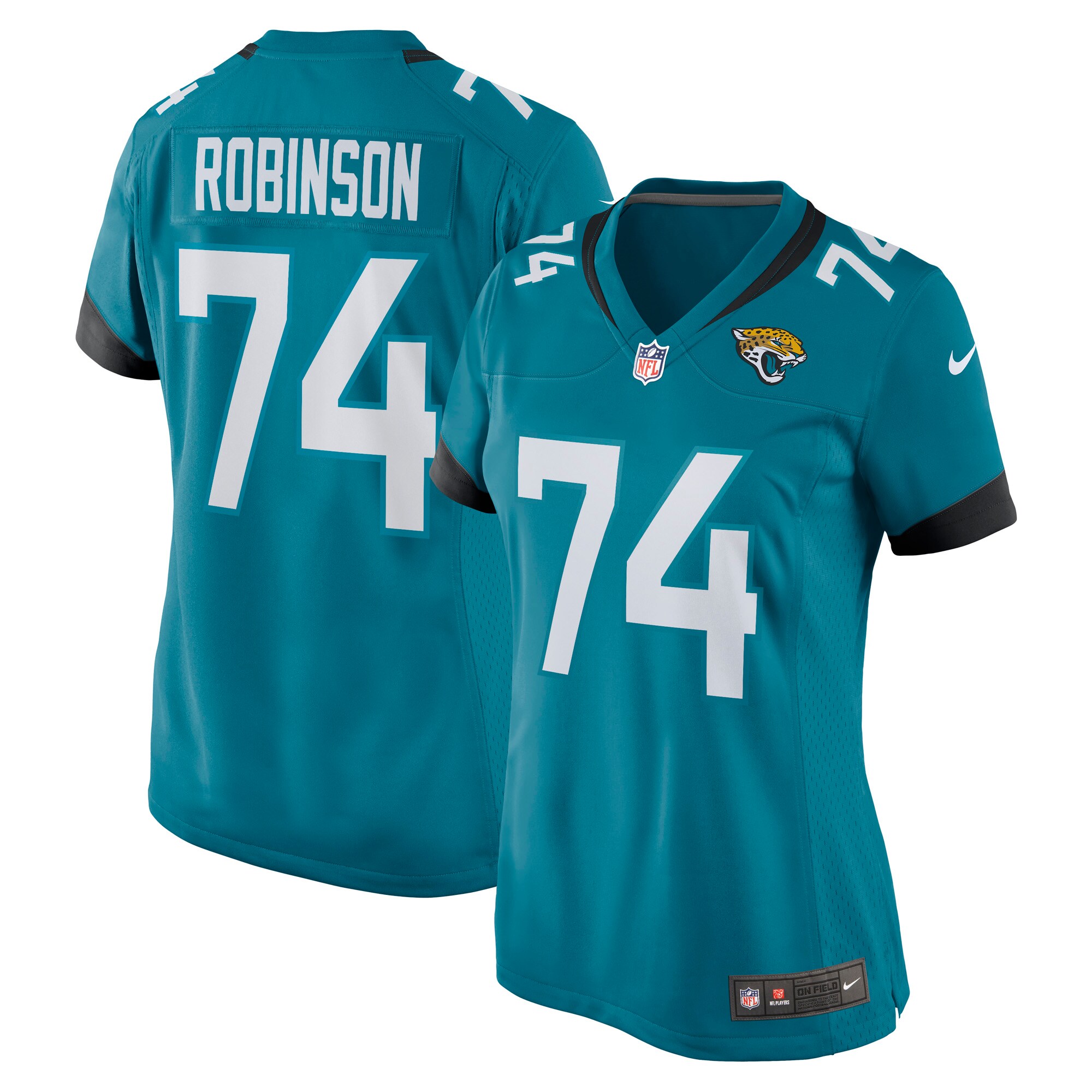 Jacksonville Jaguars Cam Robinson Teal Game NFL Jersey Women's