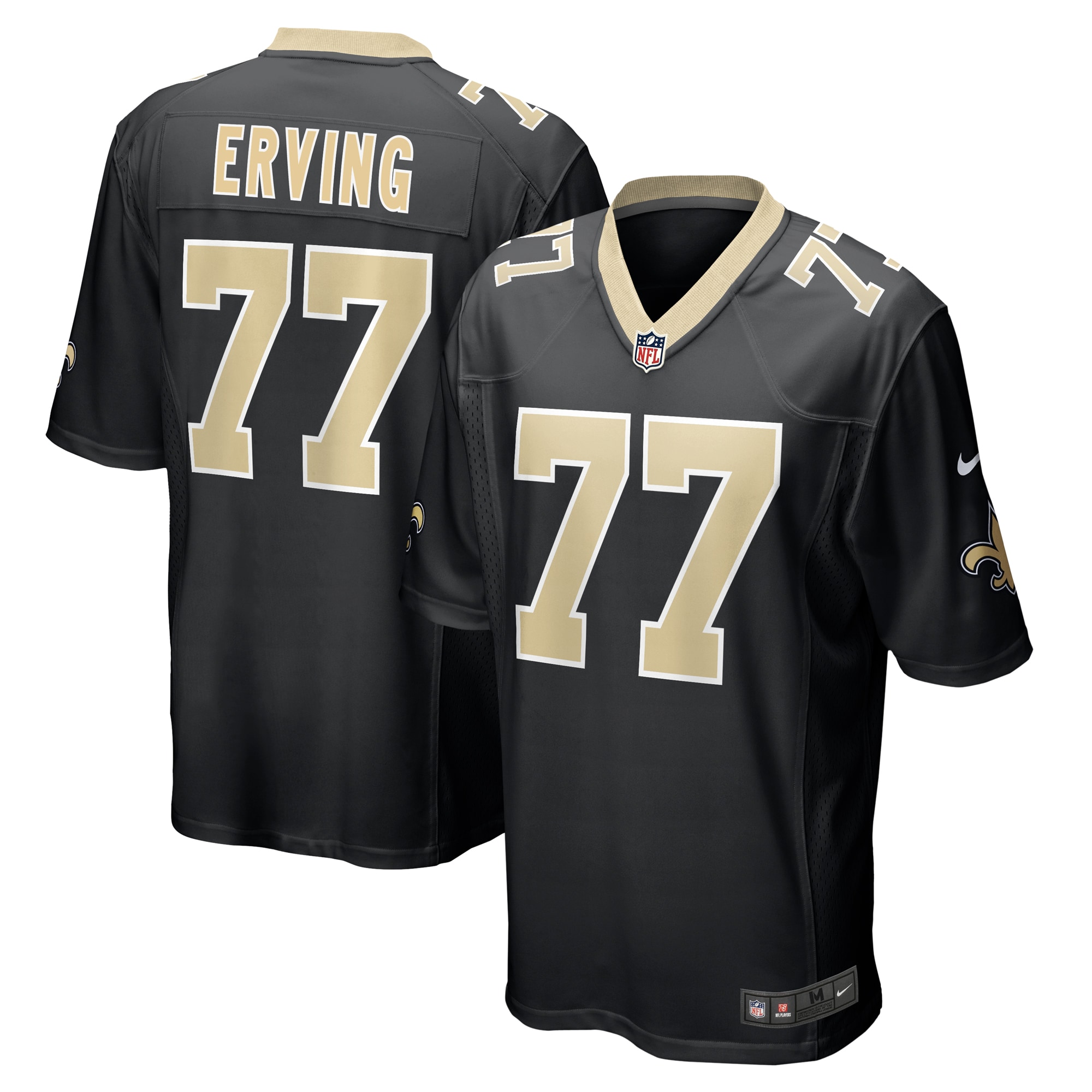 New Orleans Saints Cameron Erving Black Game NFL Jersey Men's