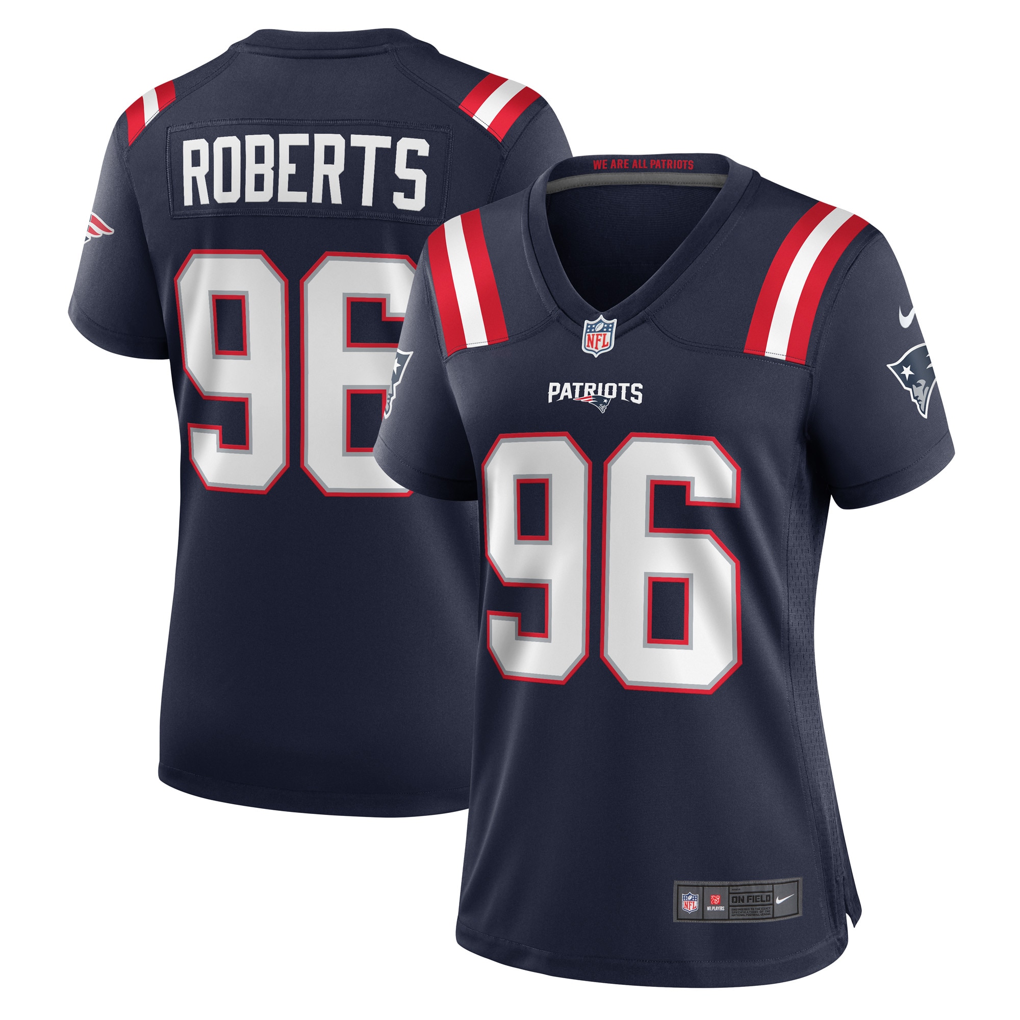 New England Patriots Sam Roberts Navy Game Player NFL Jersey Women's