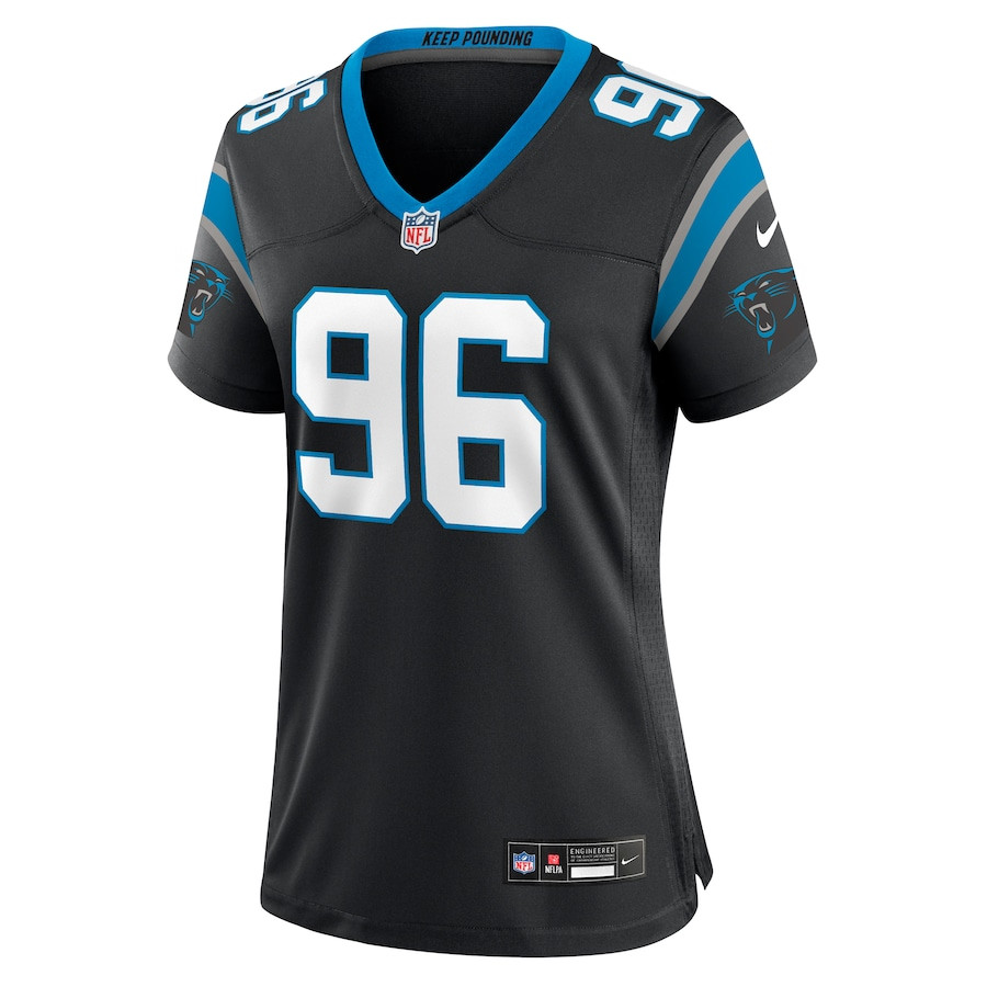 Jaden Crumedy 96 Carolina Panthers Game Black NFL Jersey Women's