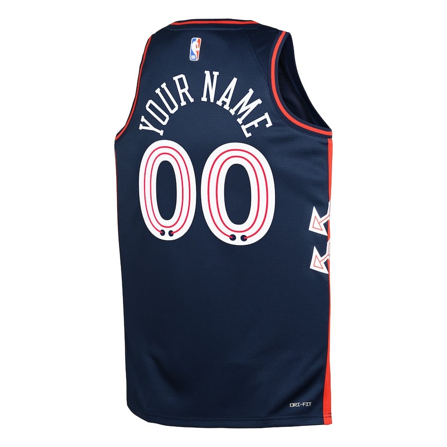 Philadelphia 76ers 2023/24 City Edition Swingman Custom Navy NBA Jersey Youth