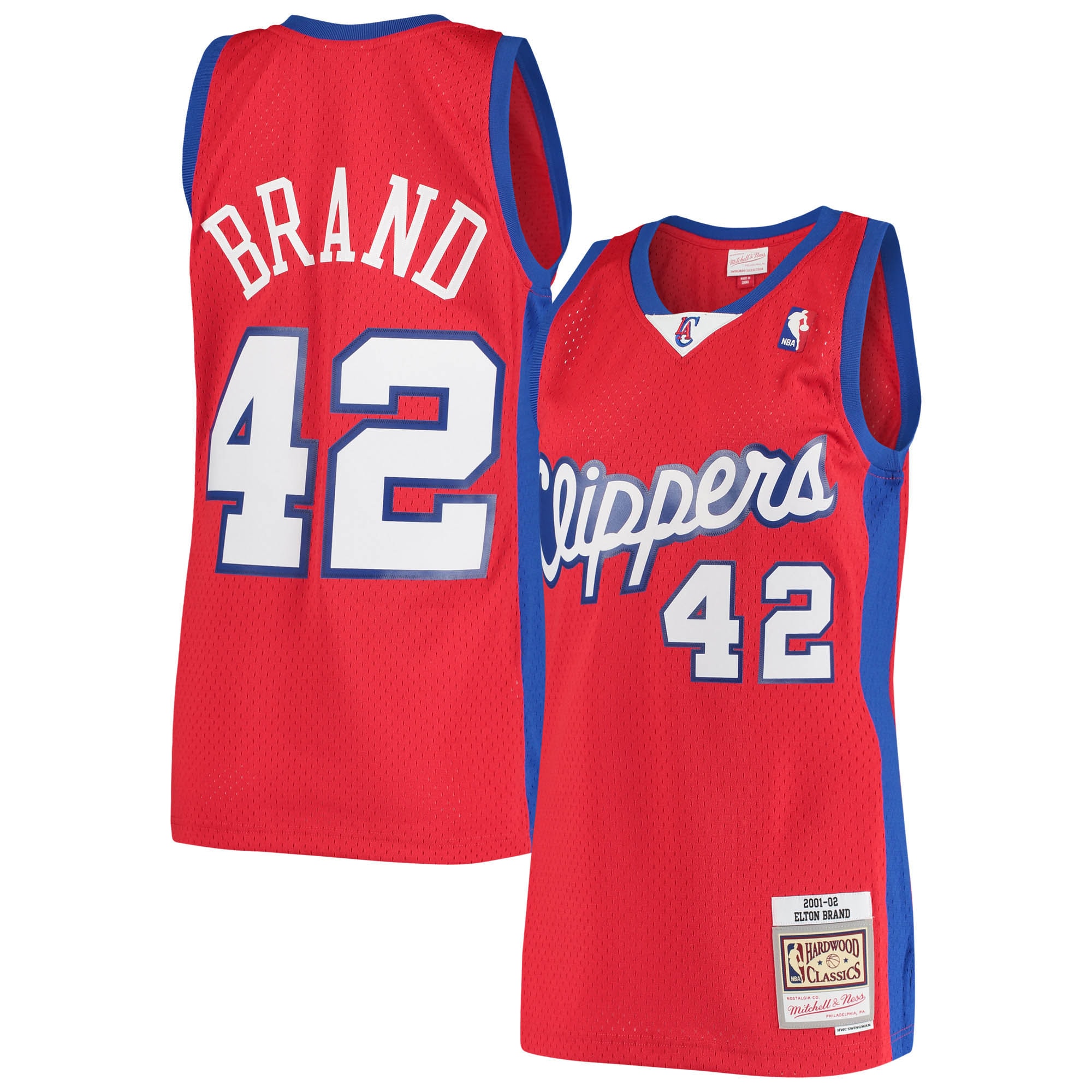 Mitchell Ness Elton Brand Red Los Angeles Clippers 2000/01 Hardwood Classics Swingman Statement Edition NBA Jersey Men's
