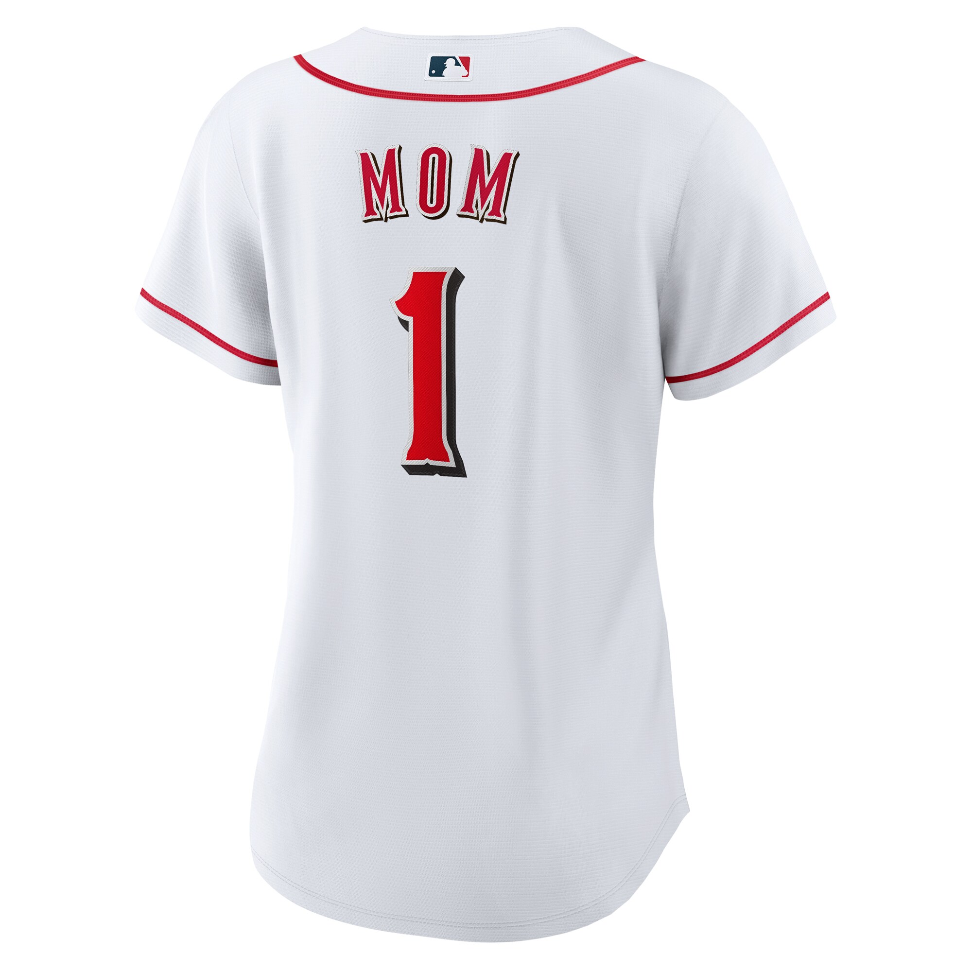 Cincinnati Reds White #1 Mom Home MLB Jersey Women's