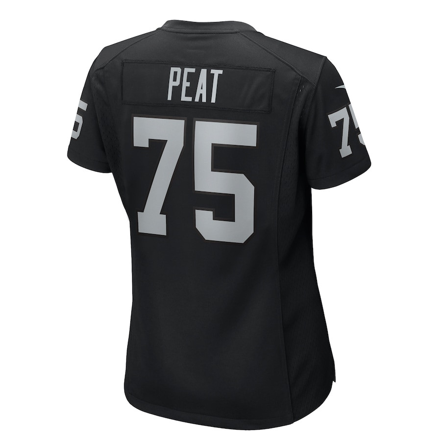 Andrus Peat 75 Las Vegas Raiders Team Game Black NFL Jersey Women's