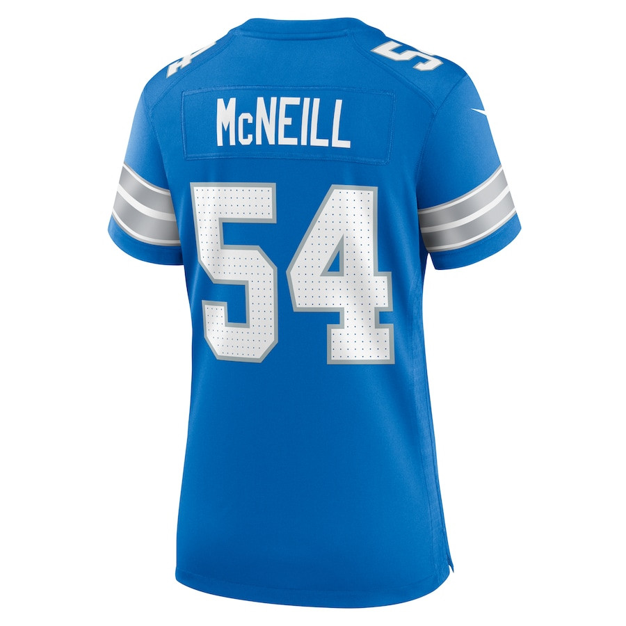 Alim McNeill 54 Detroit Lions Team Game Blue NFL Jersey Women's