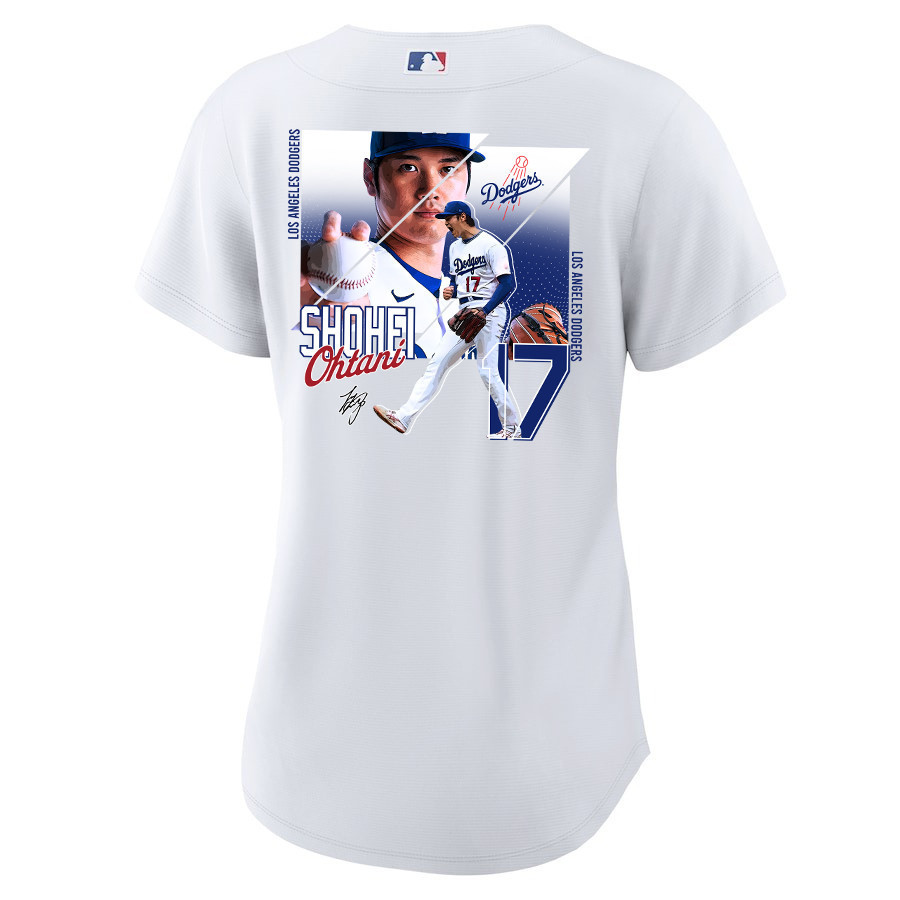 Shohei Ohtani 17 Los Angeles Dodgers Signed Greatest Sho On Earth Home White MLB Jersey Women's