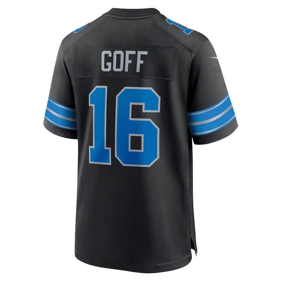 Jared Goff 16 Detroit Lions 2nd Alternate Game Black, Men NFL Jersey Men's