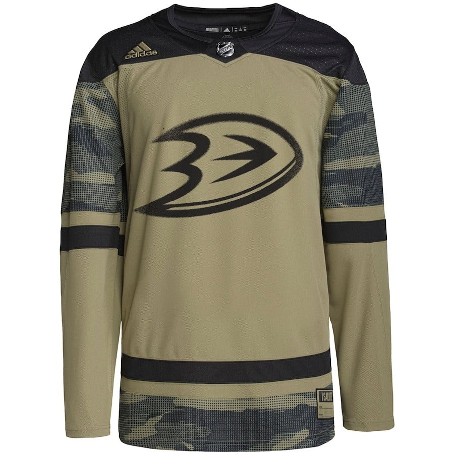 Anaheim Ducks Military Appreciation Team Custom Practice Camo NHL Jersey Men's