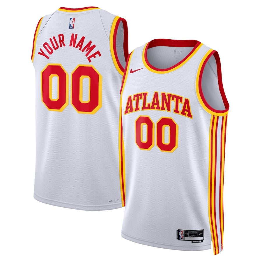 Atlanta Hawks 2023/24 Association Swingman Custom White NBA Jersey Men's