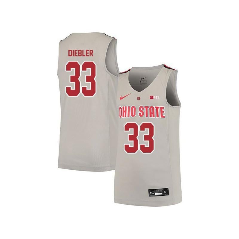 33 Jon Diebler Gray Elite Ohio State Buckeyes NCAA Jersey Men's