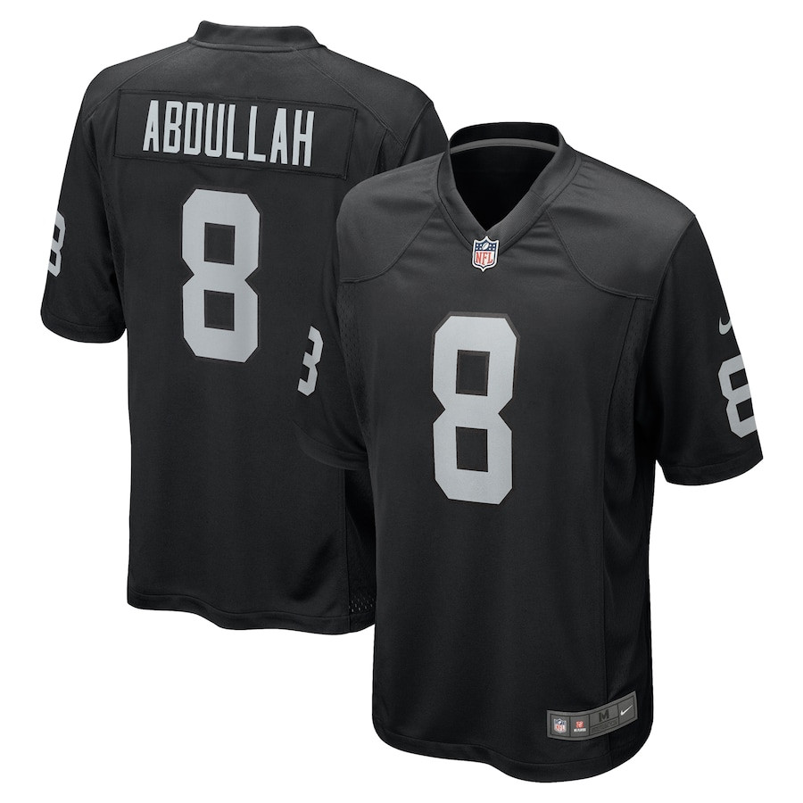 Ameer Abdullah 8 Las Vegas Raiders Team Game Black NFL Jersey Men's