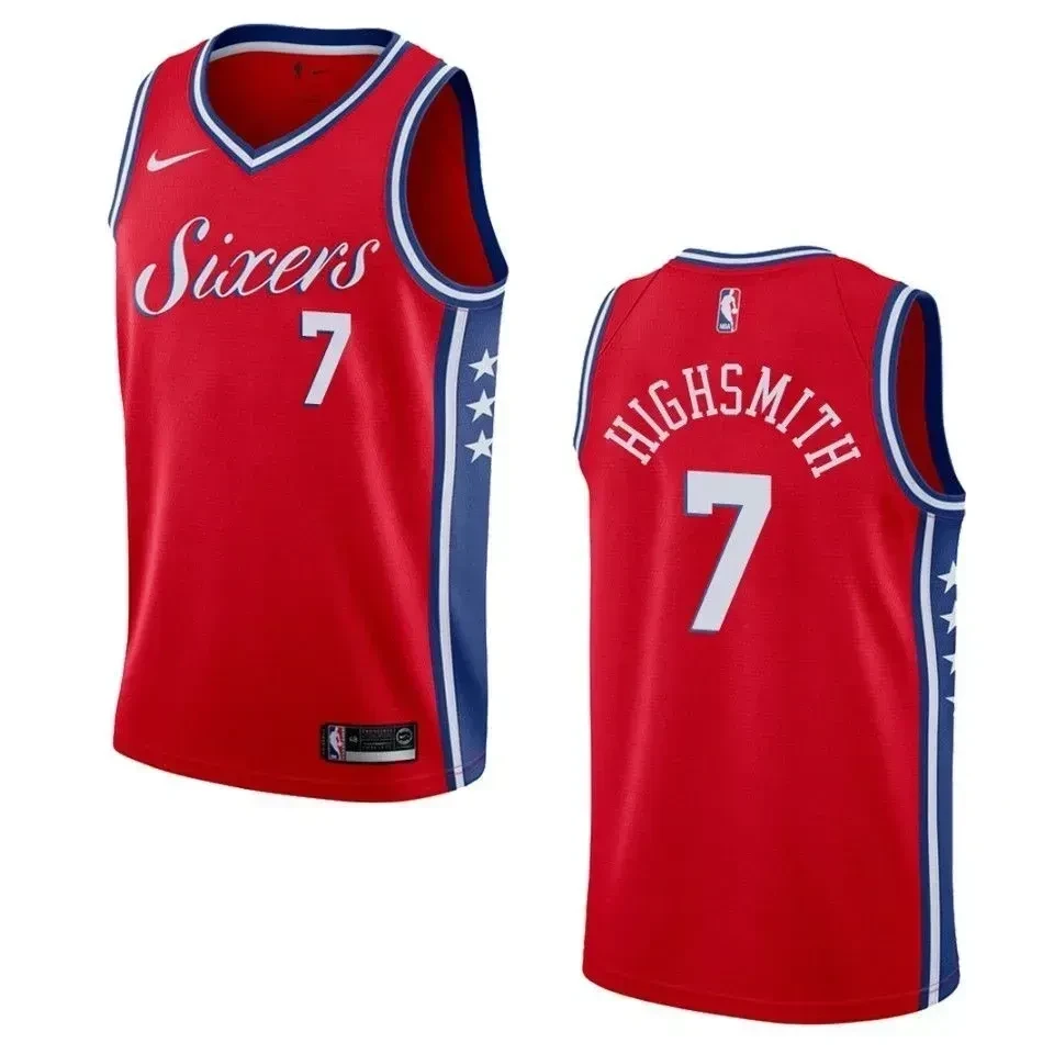 Philadelphia 76ers 7 Haywood Highsmith Statement Swingman Red NBA Jersey Men's