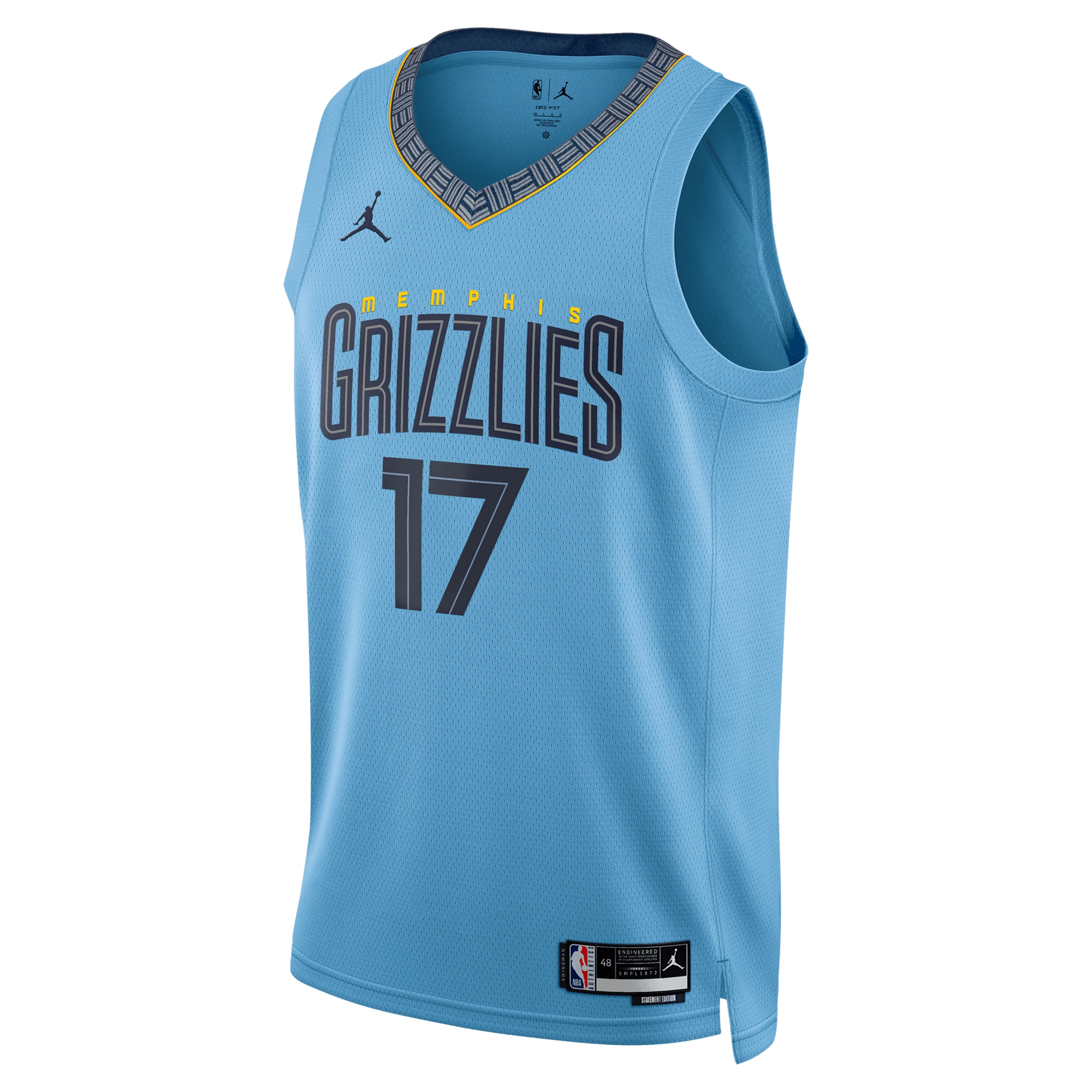 Memphis Grizzlies Jordan Brand Statement Edition Swingman Lt Blue Yuki Kawamur Unisex NBA Jersey Unisex