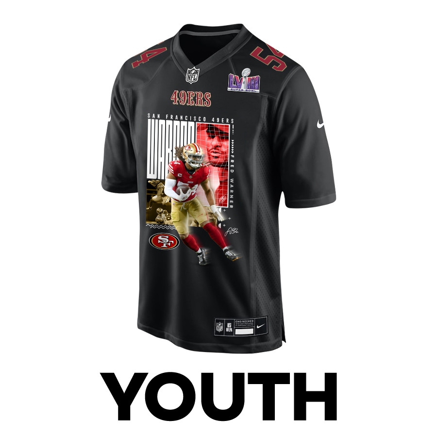 Fred Warner 54 San Francisco 49ers All-Pro Fred Fashion Game Carbon Black NFL Jersey Youth