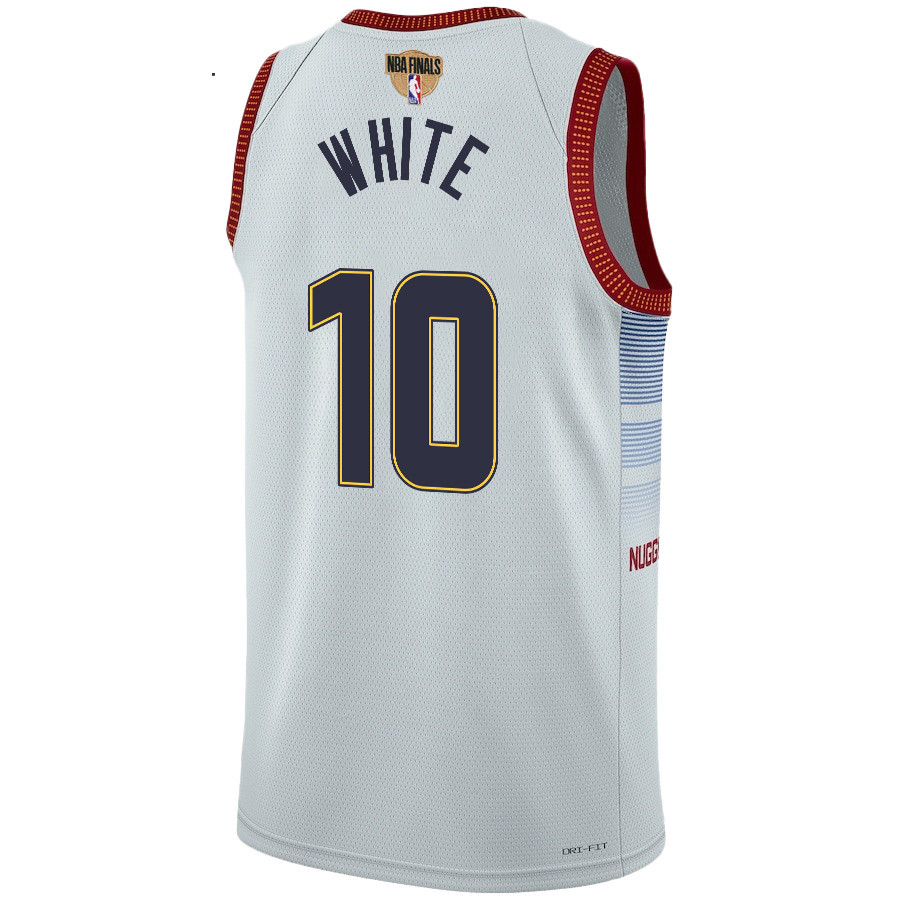 Jac White 10 Denver Nuggets Final Champions 2023 Swingma White NBA Jersey Youth