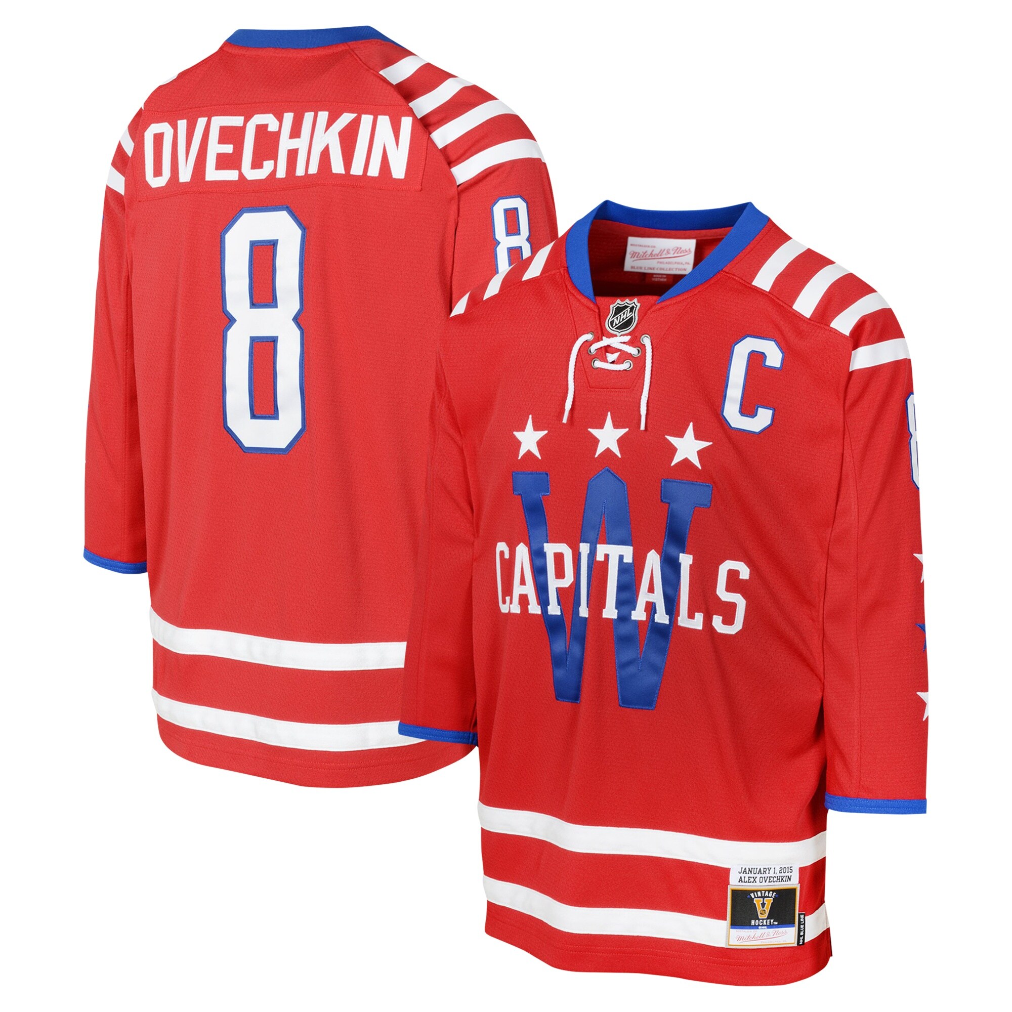 Washington Capitals Alexander Ovechkin Mitchell Ness Red 2015 Blue Line Player NHL Jersey Youth