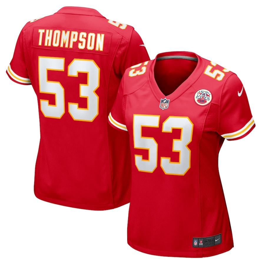 BJ Thompson 53 Kansas City Chiefs Game Red NFL Jersey Women's