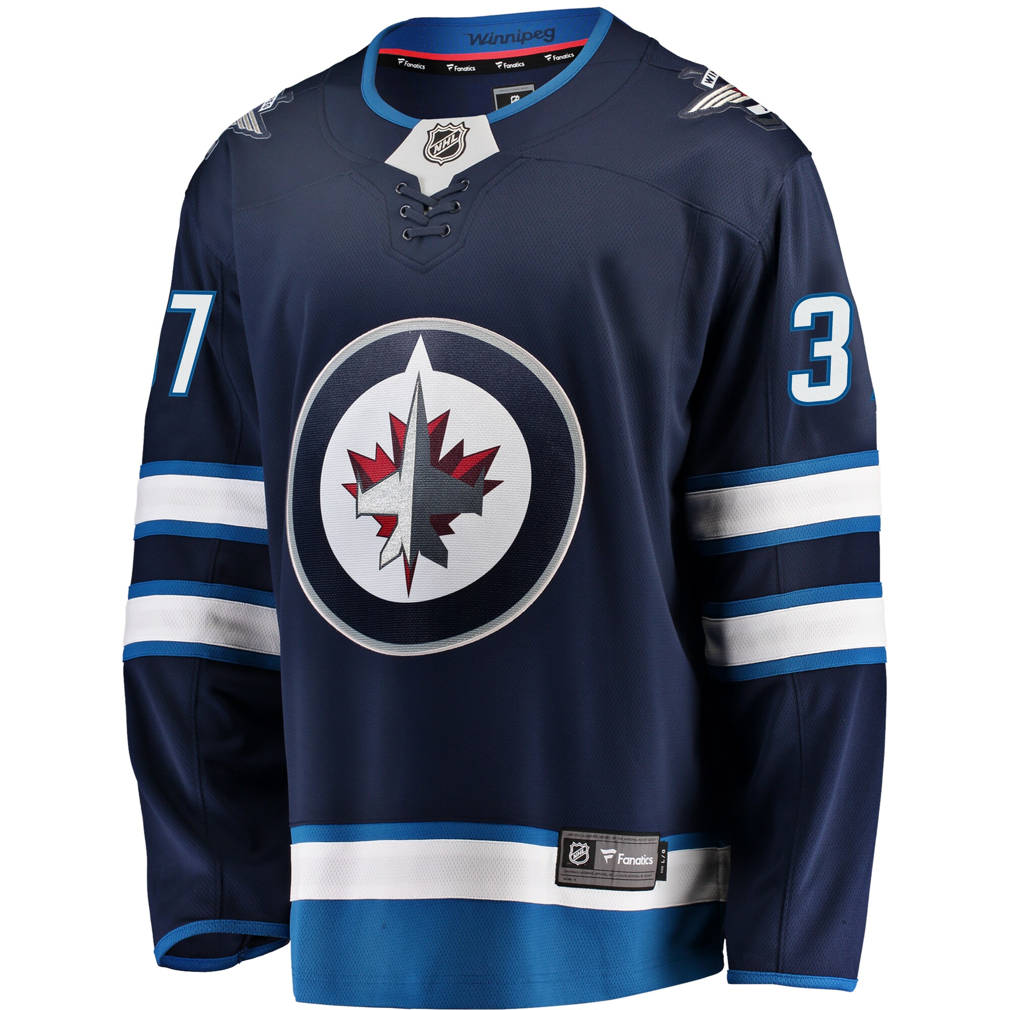 Winnipeg Jets Connor Hellebuyck Navy Breakaway NHL Jersey Men's