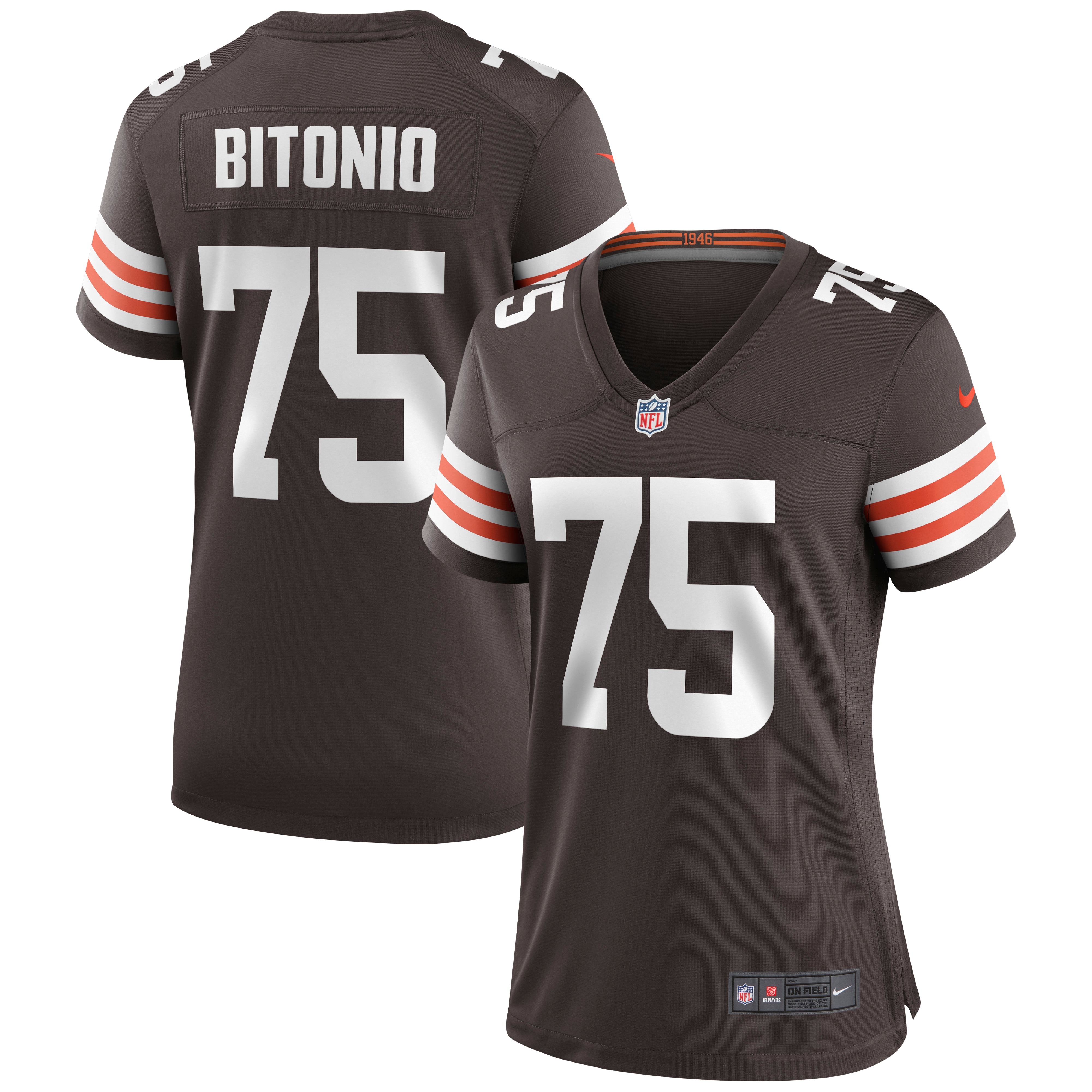 Cleveland Browns Joel Bitonio Brown Game NFL Jersey Women's