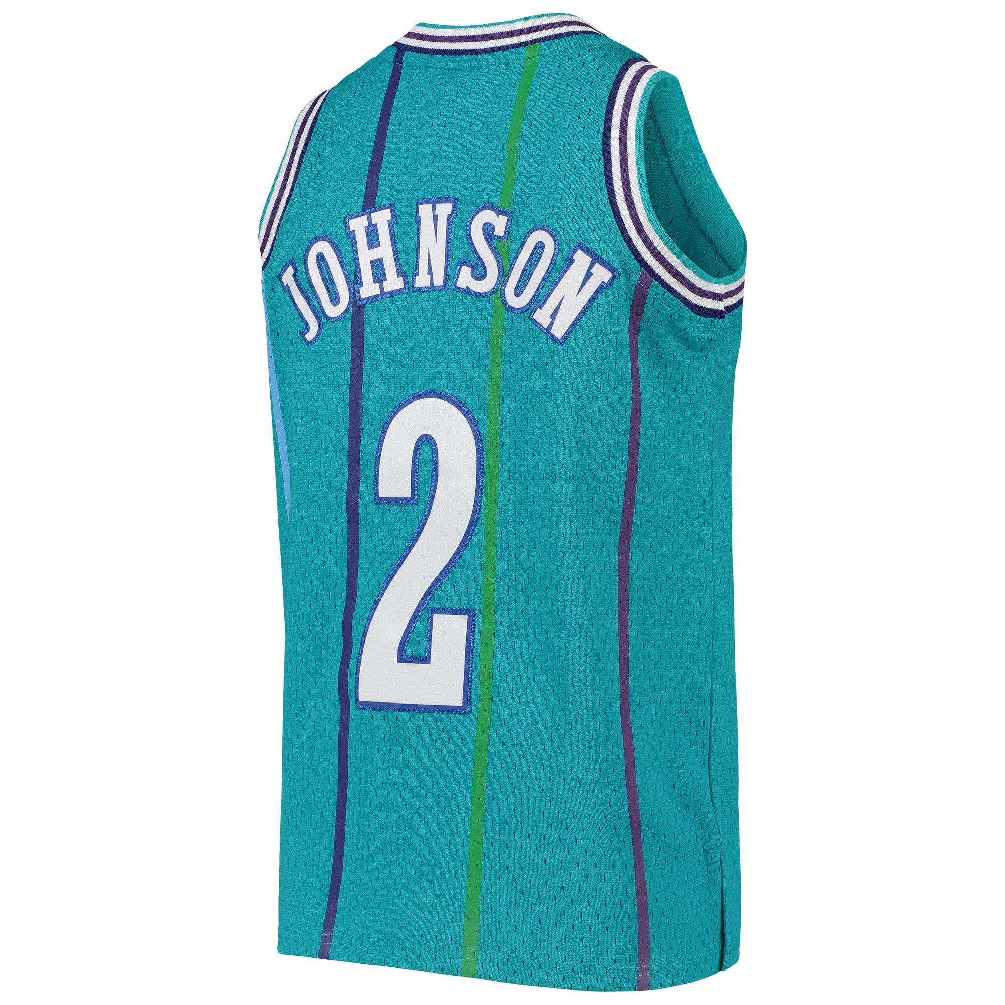 Mitchell Ness Larry Johnson Teal Charlotte Hornets 1992/93 Hardwood Classics Swingman NBA Jersey Youth