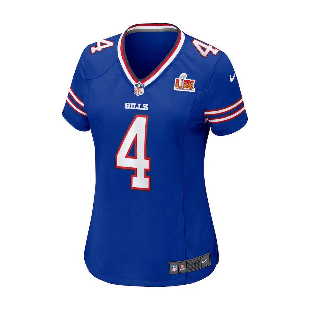 James Cook #4 Buffalo Bills Super Bowl LIX Royal NFL Jersey Women's