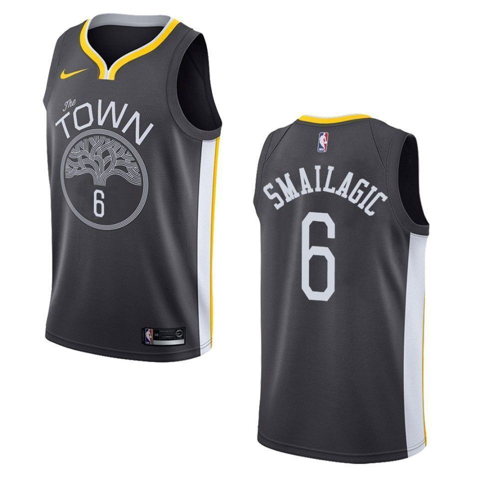 Golden State Warriors 6 Alen Smailagic Statement Swingman Black NBA Jersey Men's