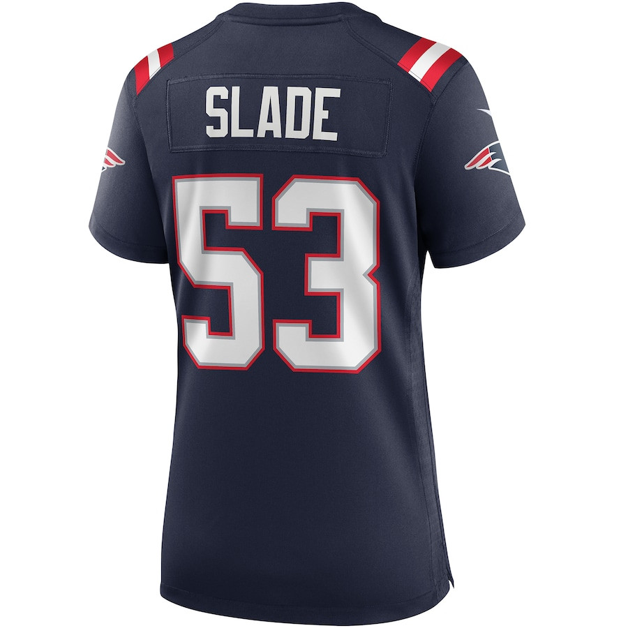 Chris Slade 53 New England Patriots Game Retired Navy NFL Jersey Women's