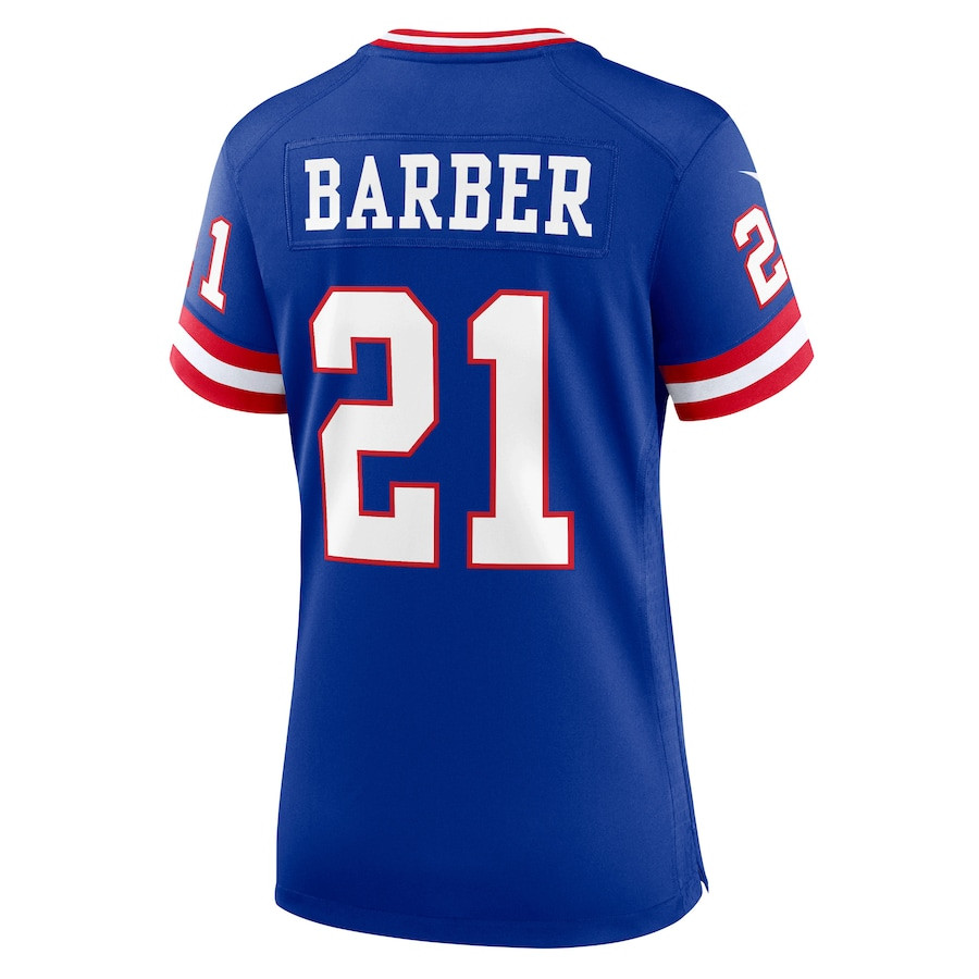 Tiki Barber 21 New York Giants Classic Retired Game Royal NFL Jersey Women's