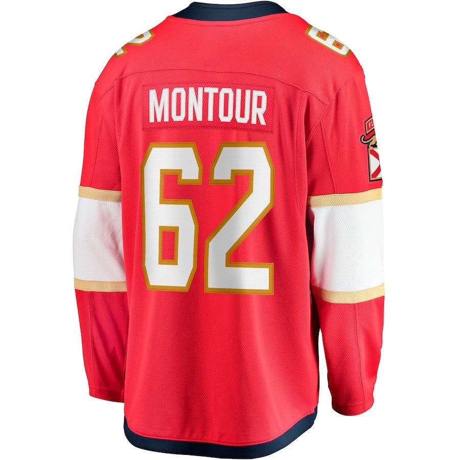 Brandon Montour 62 Florida Panthers 2023 Stanley Cup Final Home Breakaway Player Red NHL Jersey Men's