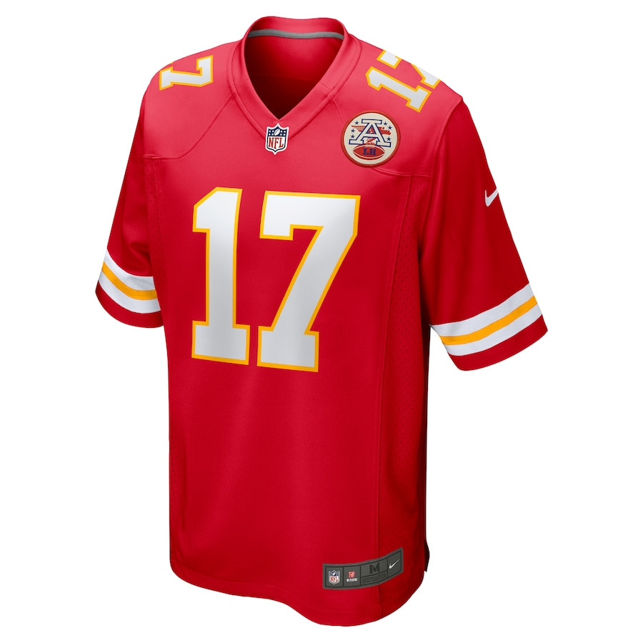 Mecole Hardman 17 Kansas City Chiefs Game Red NFL Jersey Men's
