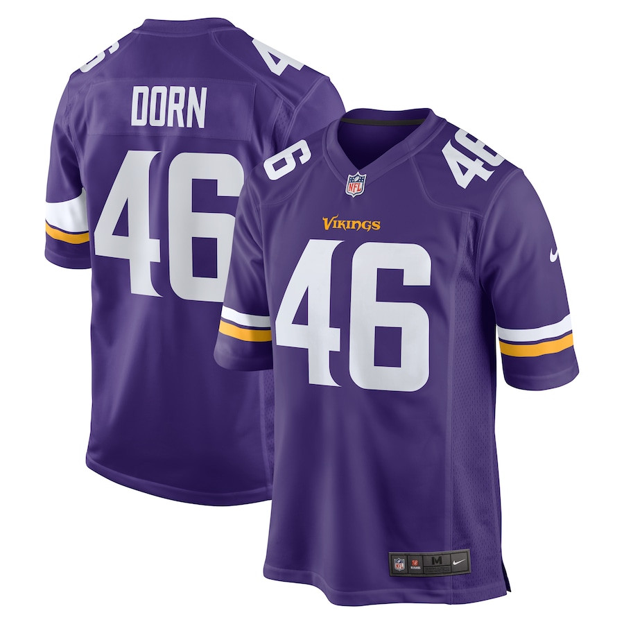 Myles Dorn 46 Minnesota Vikings Game Purple NFL Jersey Men's