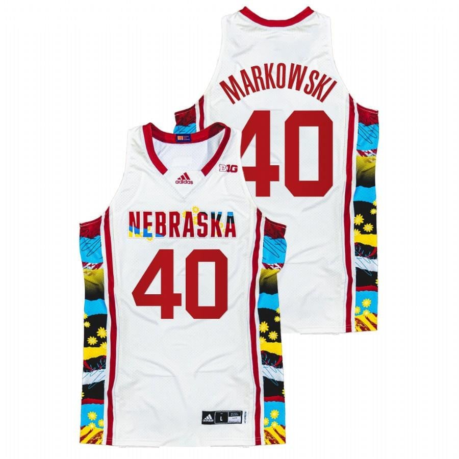 Alexis Markowski 4 White Nebraska Cornhuskers 2022 Sunflower BHM Honoring Black Excellence NCAA Jersey Men's