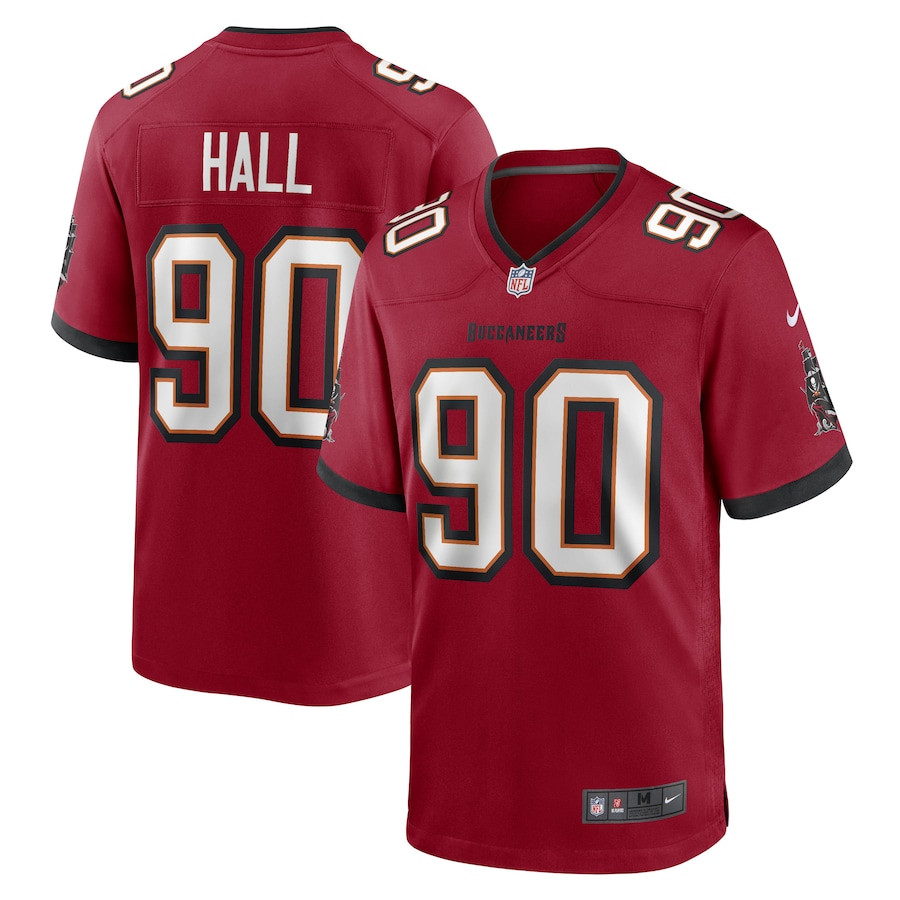 Logan Hall 90 Tampa Bay Buccaneers Game Red NFL Jersey Men's