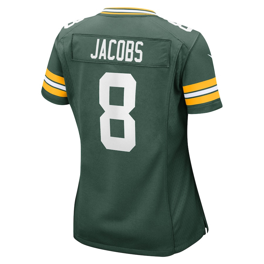 Josh Jacobs 8 Green Bay Packers Team Game Green NFL Jersey Women's
