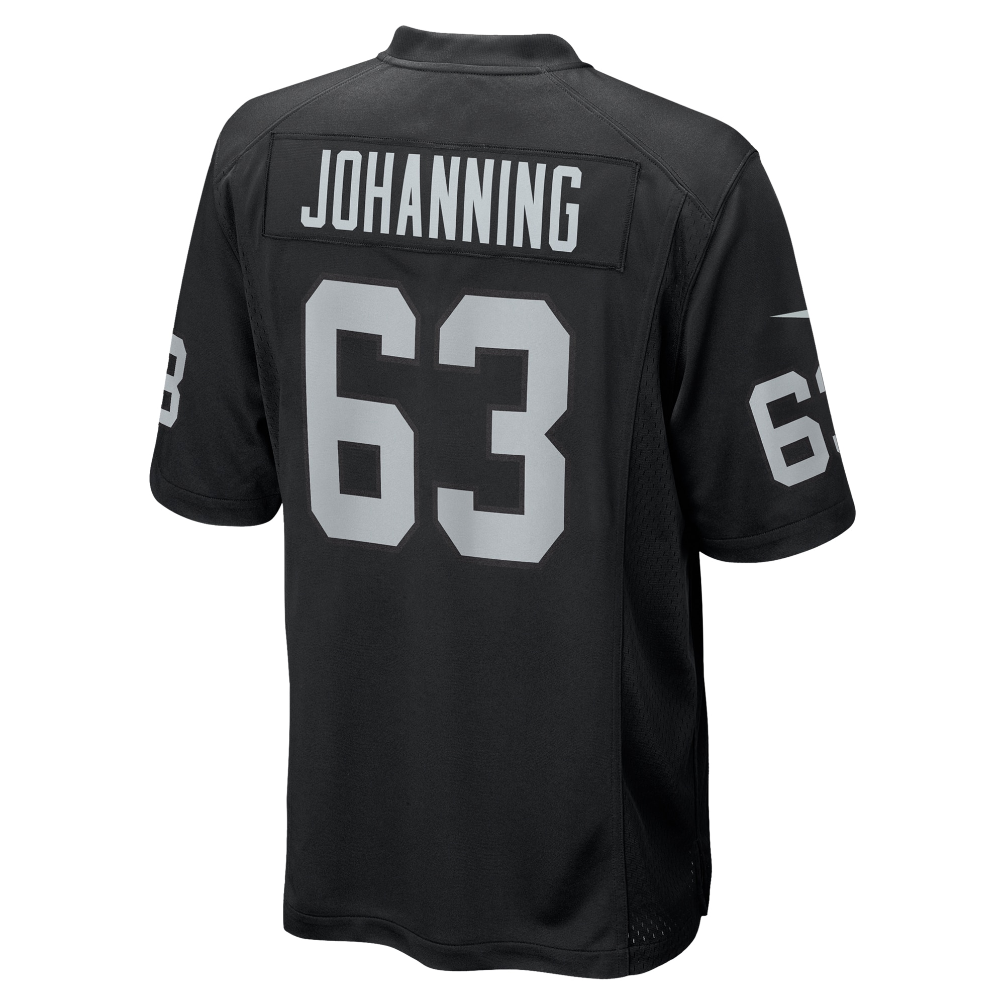 Las Vegas Raiders Jake Johanning Black Team Game NFL Jersey Men's