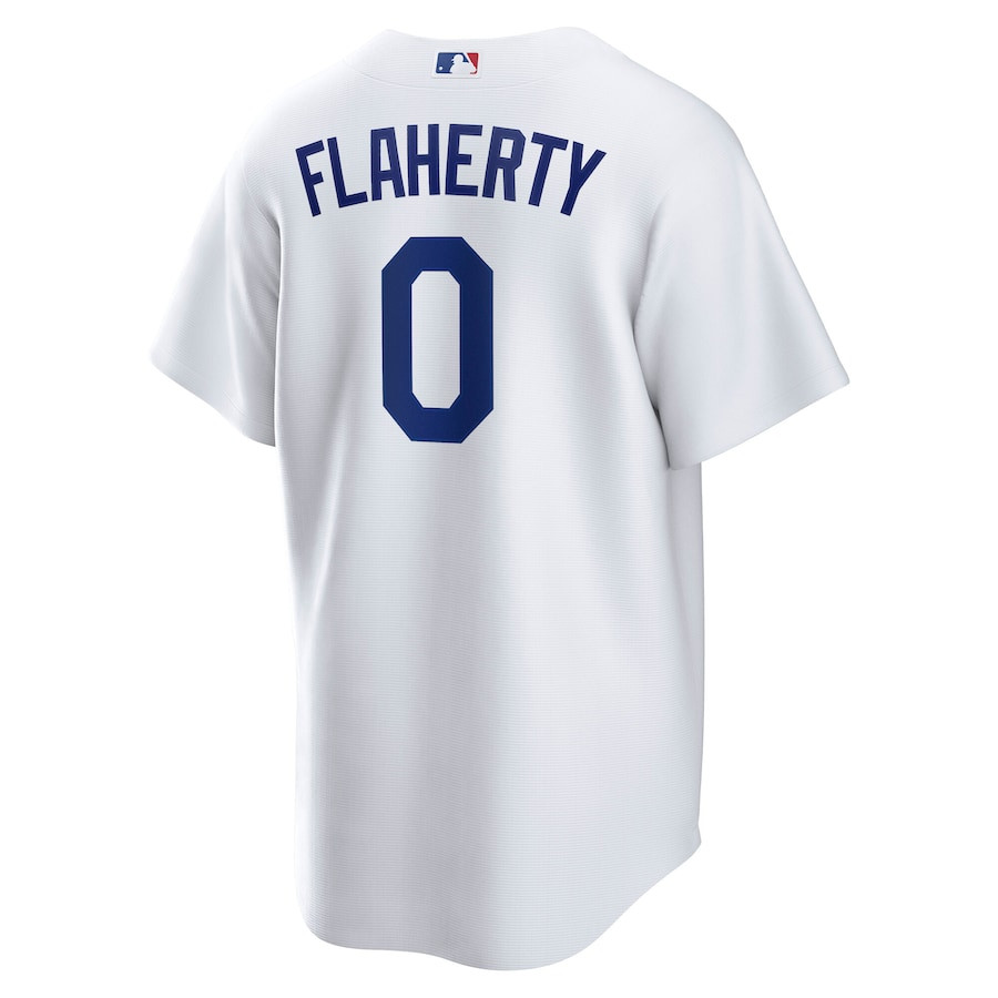 Jack Flaherty 0 Los Angeles Dodgers Home Player White MLB Jersey Men's