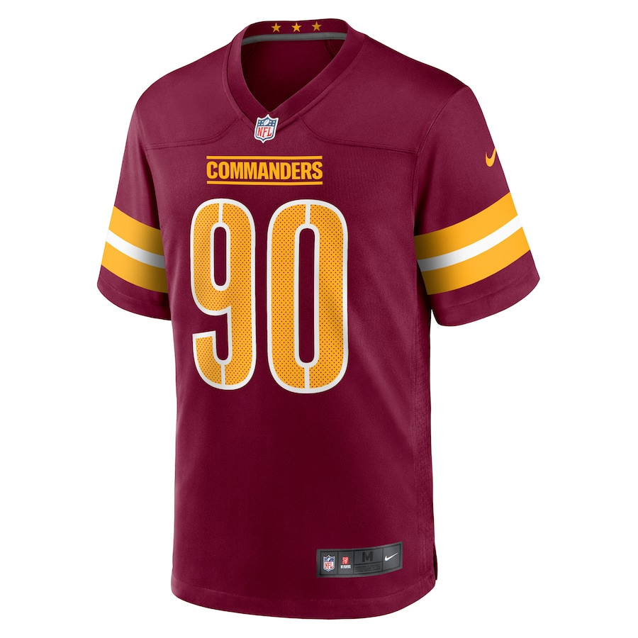 Javontae Jean-Baptiste 90 Washington Commanders Game Burgundy NFL Jersey Men's