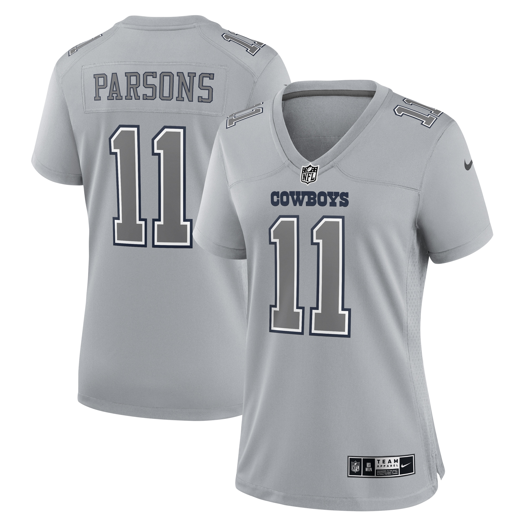 Dallas Cowboys Micah Parsons Gray Atmosphere Fashion Game NFL Jersey Women's