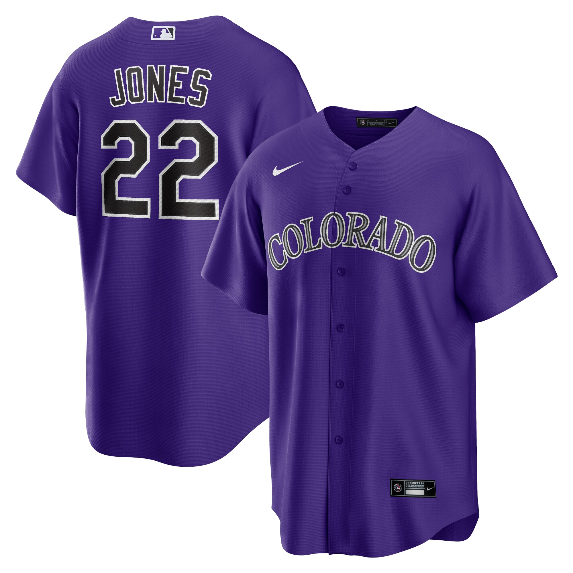 Colorado Rockies Nolan Jones Purple Alternate MLB Jersey Men's