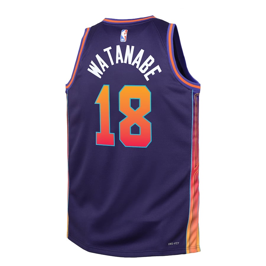 Yuta Watanabe 18 Phoenix Suns 2023/24 City Edition Swingma Purple NBA Jersey Youth