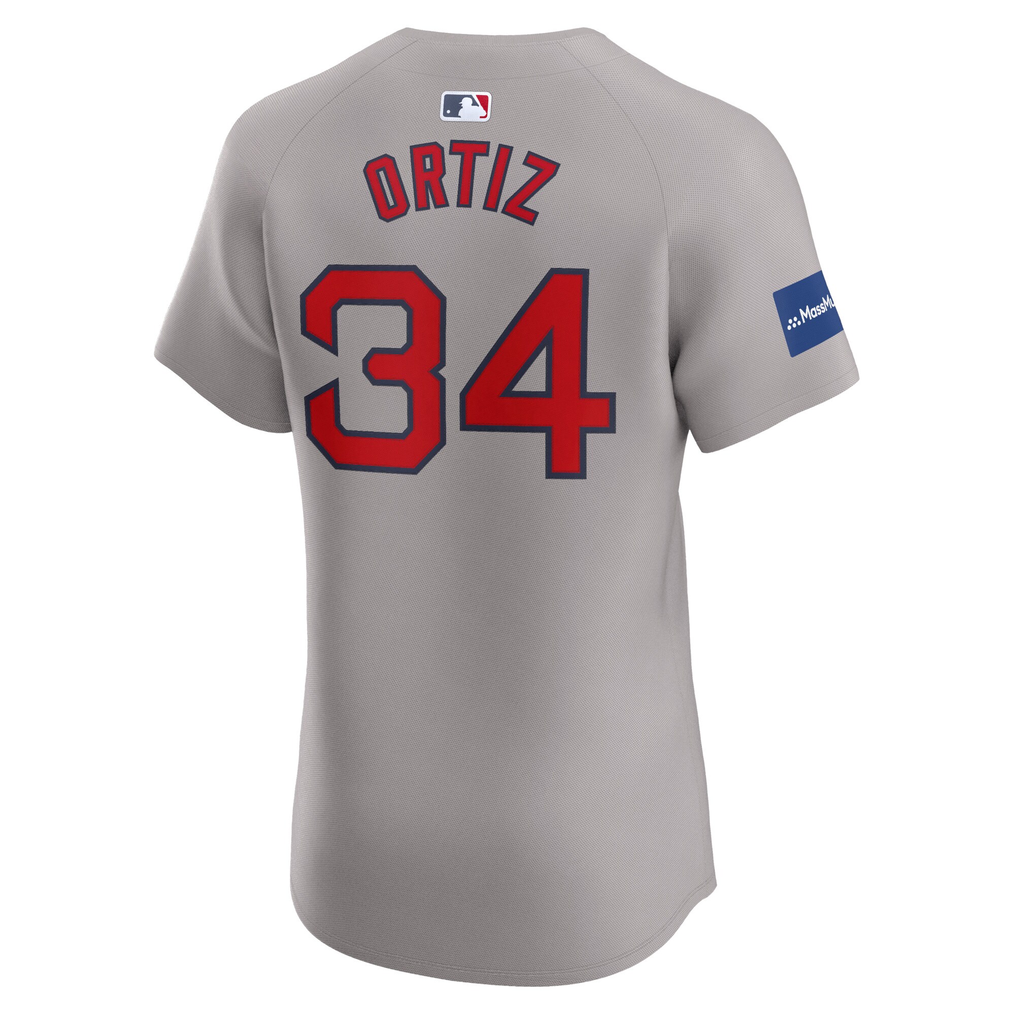Boston Red Sox David Ortiz Gray Road Elite Sponsor Patch Player MLB Jersey Men's