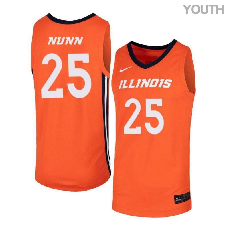 25 Kendrick Nunn Orange Elite Illinois Fighting Illini NCAA Jersey Youth
