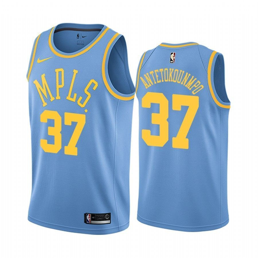 Los Angeles Lakers Kostas Antetokounmpo 37 Blue Classic NBA Jersey Men's