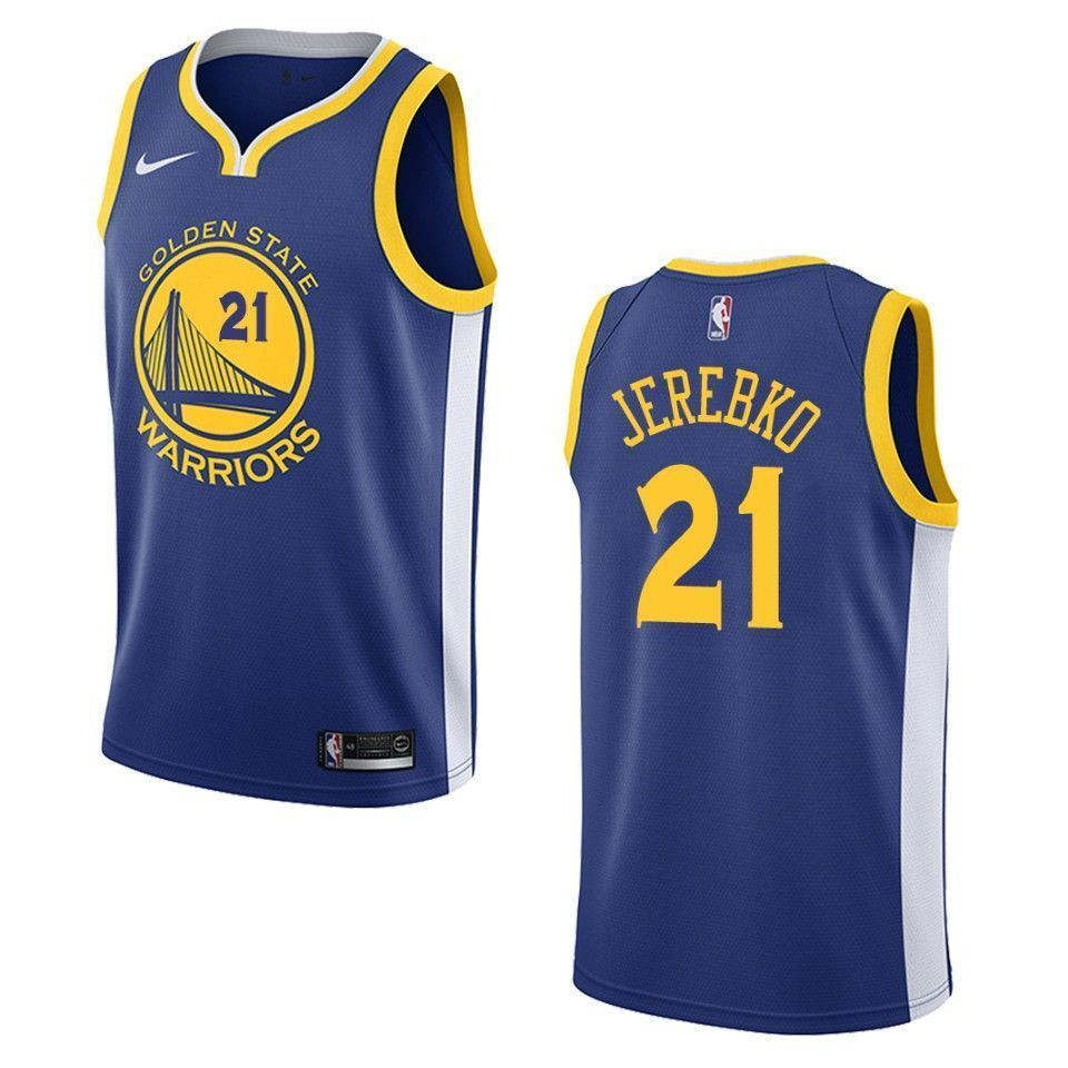 Golden State Warriors 21 Jonas Jerebko Icon Swingman Blue NBA Jersey Men's