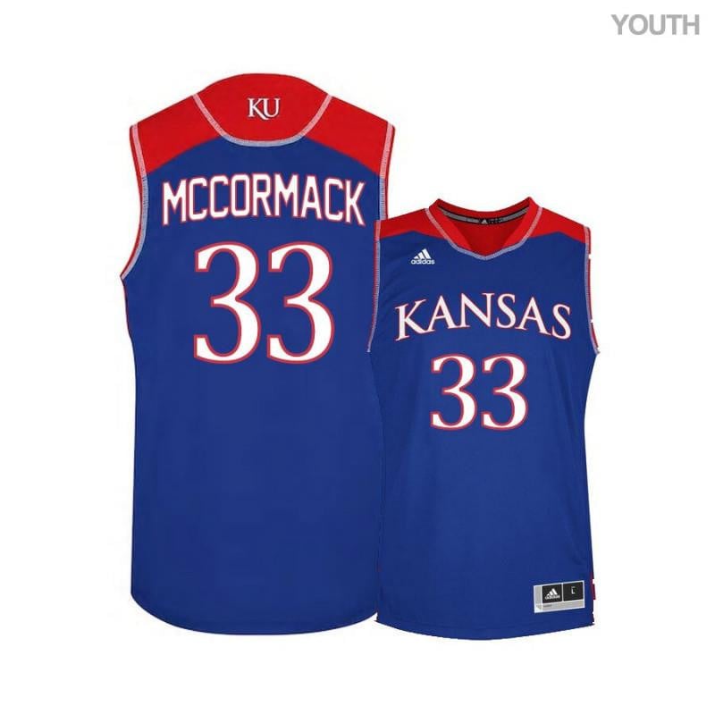 33 David McCormack Blue Kansas Jayhawks NCAA Jersey Youth